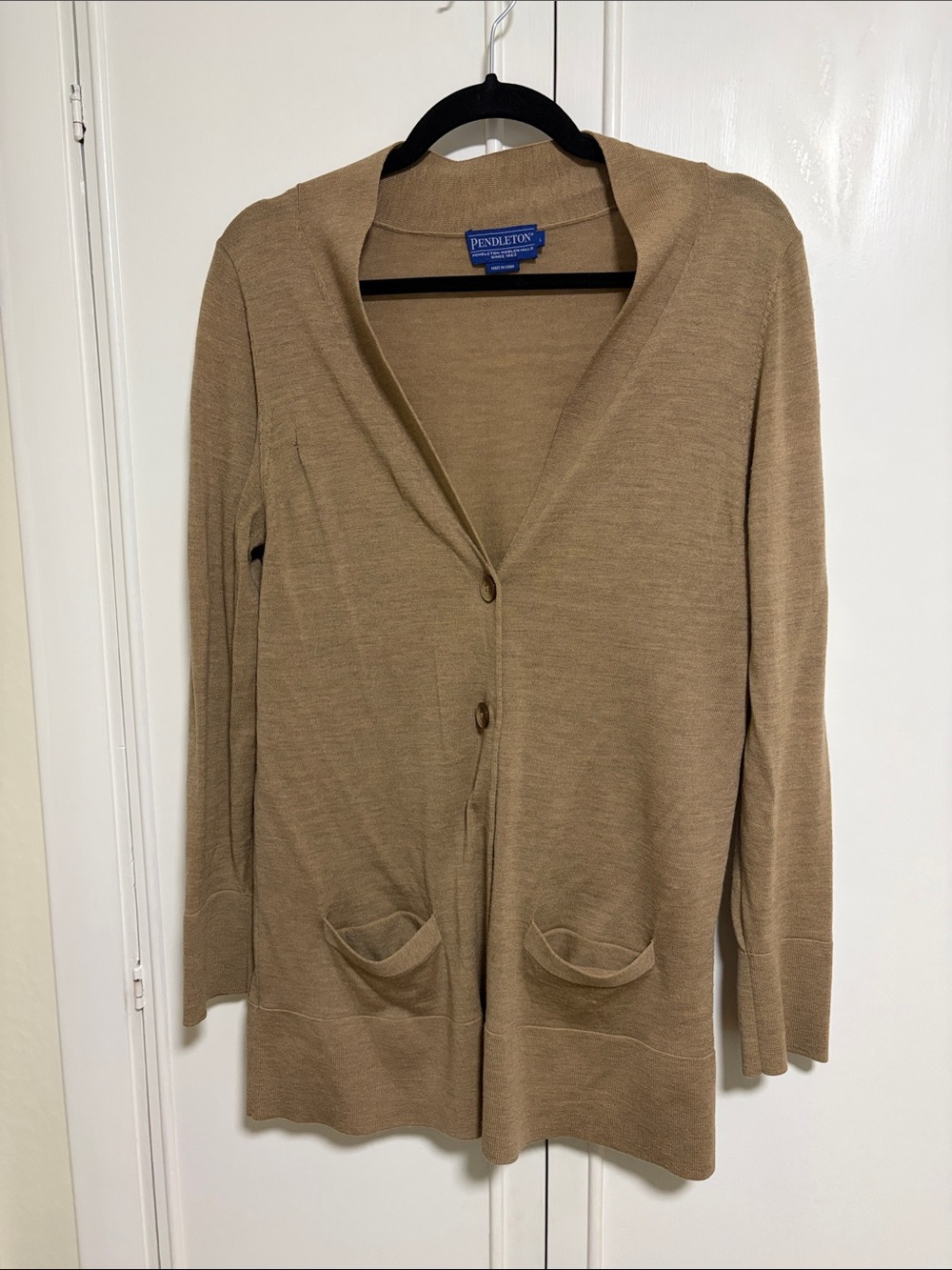 Pendleton Women's Camel/Tan Long Cardigan Sweater